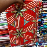 Tissu Coton, rouge, Djankawax, Lafermedeleo-Djankawax,