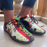 Chaussures, tennis, baskets en tissu pagne wax africain