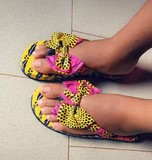 Sandales, Artisanat Cameroun, mules en tissu pagne wax africain,Djankawax,