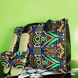 Tongs, mules en tissu pagne wax africain