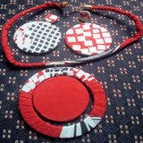 Necklace and earrings in African wax fabric,