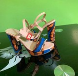 Chaussures, Sandales à talons en tissu pagne wax africain