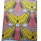 Coupons de tissus pagne wax africain vert/multicolore,ventes solidairelLa ferme de Léo,