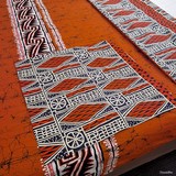 Reversible duvet + pillowcases in wax loincloth fabric,