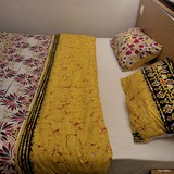 ​Reversible duvet + pillowcases in wax fabric,