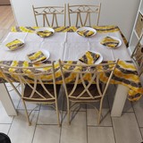 Tablecloth set + napkins in wax loincloth fabric,