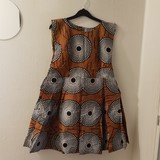 Robe africaine en tissu pagne wax Cameroun