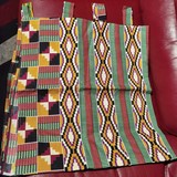 Pair of curtains in African wax loincloth fabric,