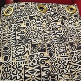 Pair of curtains in African wax loincloth fabric,