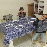 Tablecloth set + fabric napkins Ndop Cameroon,