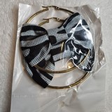 Boucles d'oreilles créoles en tissu pagne wax,