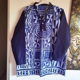 Tunique homme en tissu Ndop du Cameroun