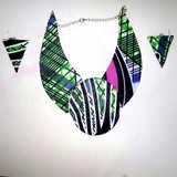 Necklace and earrings in African wax fabric,