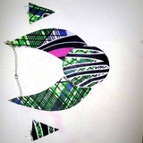 Necklace and earrings in African wax fabric,