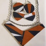 Necklace and earrings in African wax fabric,