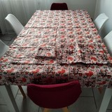Tablecloth set + napkins in wax loincloth fabric,