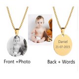 Pendentif + chaine en acier inoxydable à Personnaliser,