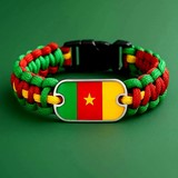 Cameroon flag steel plate bracelet,Drapeau national, Cameroun, Supporters, Fans, Football, Cameroun