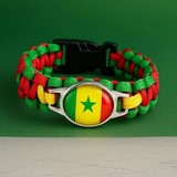 Bracelet plaque acier, Drapeau national, supporters ,Drapeau, fans supporters, Sénégal,