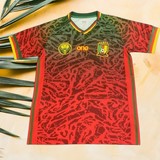  Cameroon Red Football Jersey, Cameroun, blanc, vert rouge, Football,