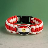 Bracelet plaque acier Egypte, Drapeau national, supporters ,Drapeau, fans supporters, Algérie,
