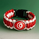 Bracelet plaque acier, Drapeau national, supporters ,Drapeau, fans supporters, Algérie,