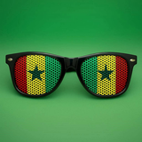 Sénégal Flag Sunglasses, Lunettes de soleil, Drapeau national, supporters Cameroun,Self-adhesive stickers, temporary tattoo Cameroon,Drapeau main supporters Sénégal