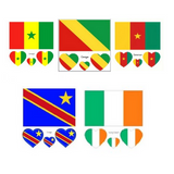 Autocollant,tatouage temporaire football drapeau Cameroun,