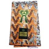 Coupons de tissus pagne wax africain vert/multicolore,ventes solidairelLa ferme de Léo,