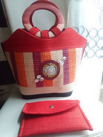 Sac à main et portefeuille en tissu pagne wax africain pour femmes, Djankawax,