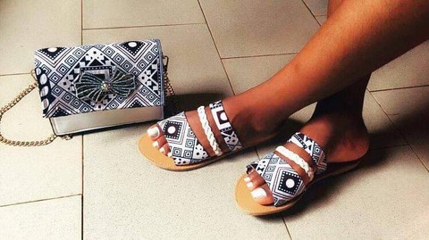 Ensemble sac et mules en tissu pagne wax africain , Djankawax,