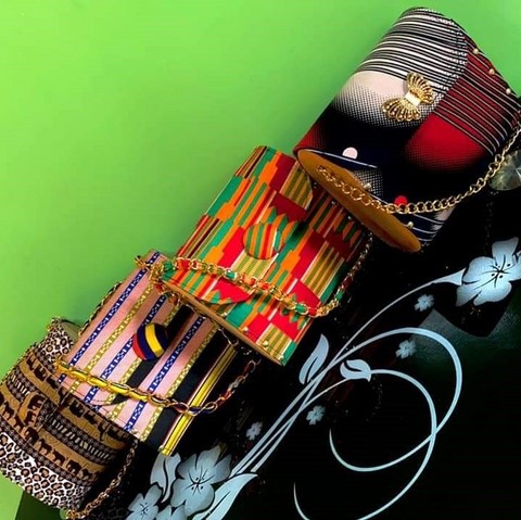 sacoche soirée en tissu pagne wax africain