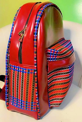 Sac à dos en tissu pagne wax africain