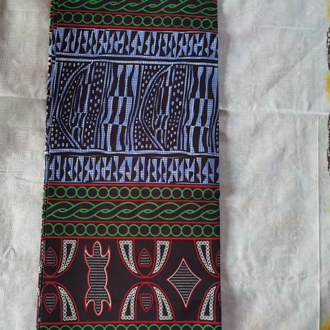 tissu pagne vert Ndop Bamiléké Cameroun, africain 3/6 yard, Ndop bamilékés Cameroun, Djankawax,
